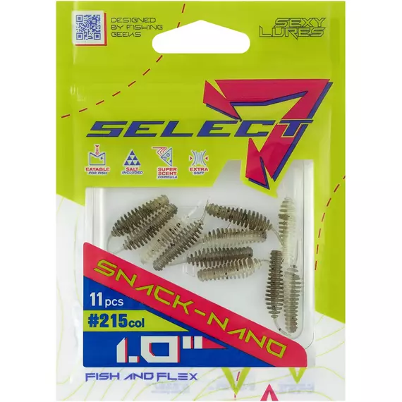 Силікон Select Snack Nano 1" #215 (11шт/уп), Длина силикона: 1" (2.54 см), Расцветка силикона: 215, фото , изображение 2